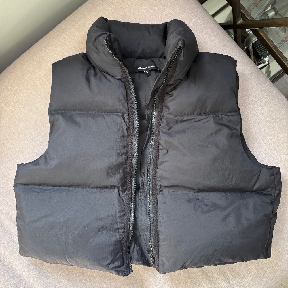 Olivaceous Black Nylon Puffer Vest - Small BRAND NEW!